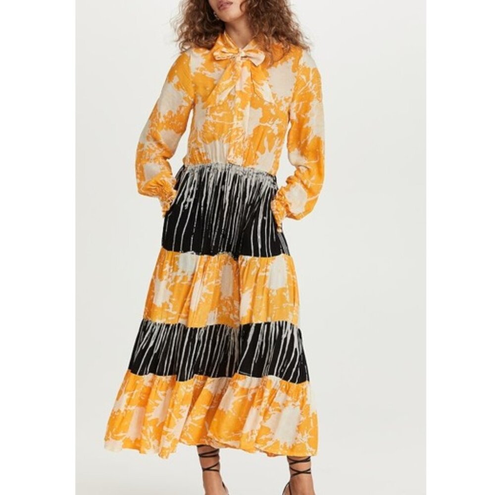 Busayo Ope Dress - XS 100% cotton - yellow and black NWT